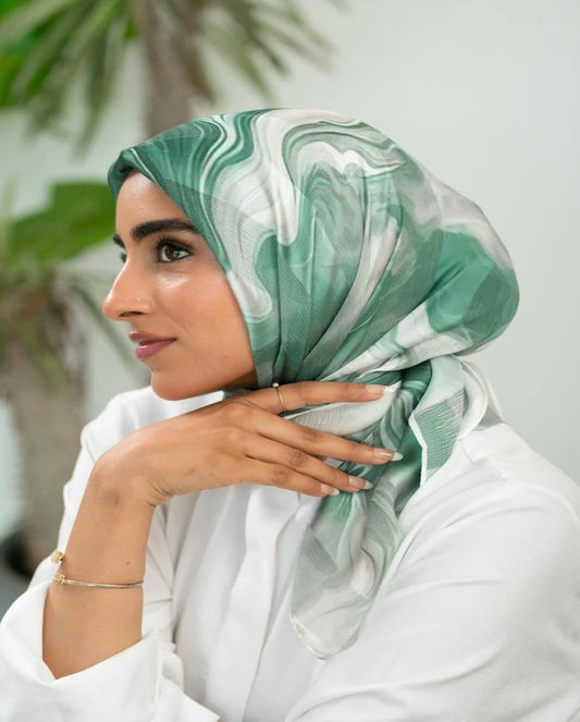 Printed Dubetta x Satin Square Scarf